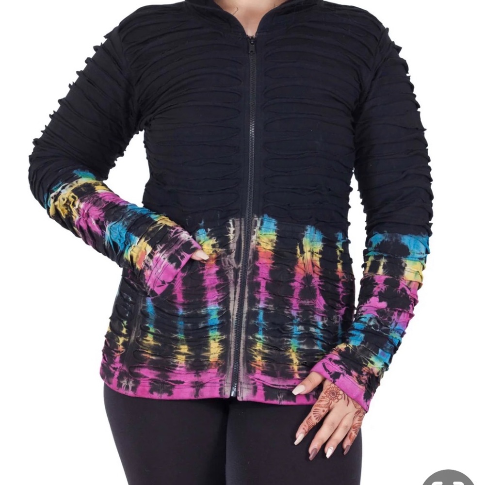 Medium Colorful Tyedye Zip-Up Hoodie.   1006.  CL/GR12